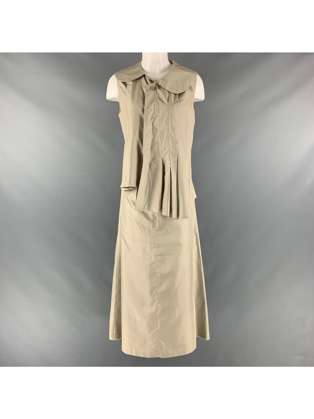 NOBU NAKANO Size M Green Sage Polyester Sleeveless Skirt Suit